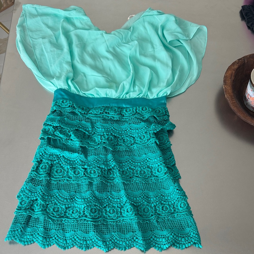 Miami Aqua Lace Dress